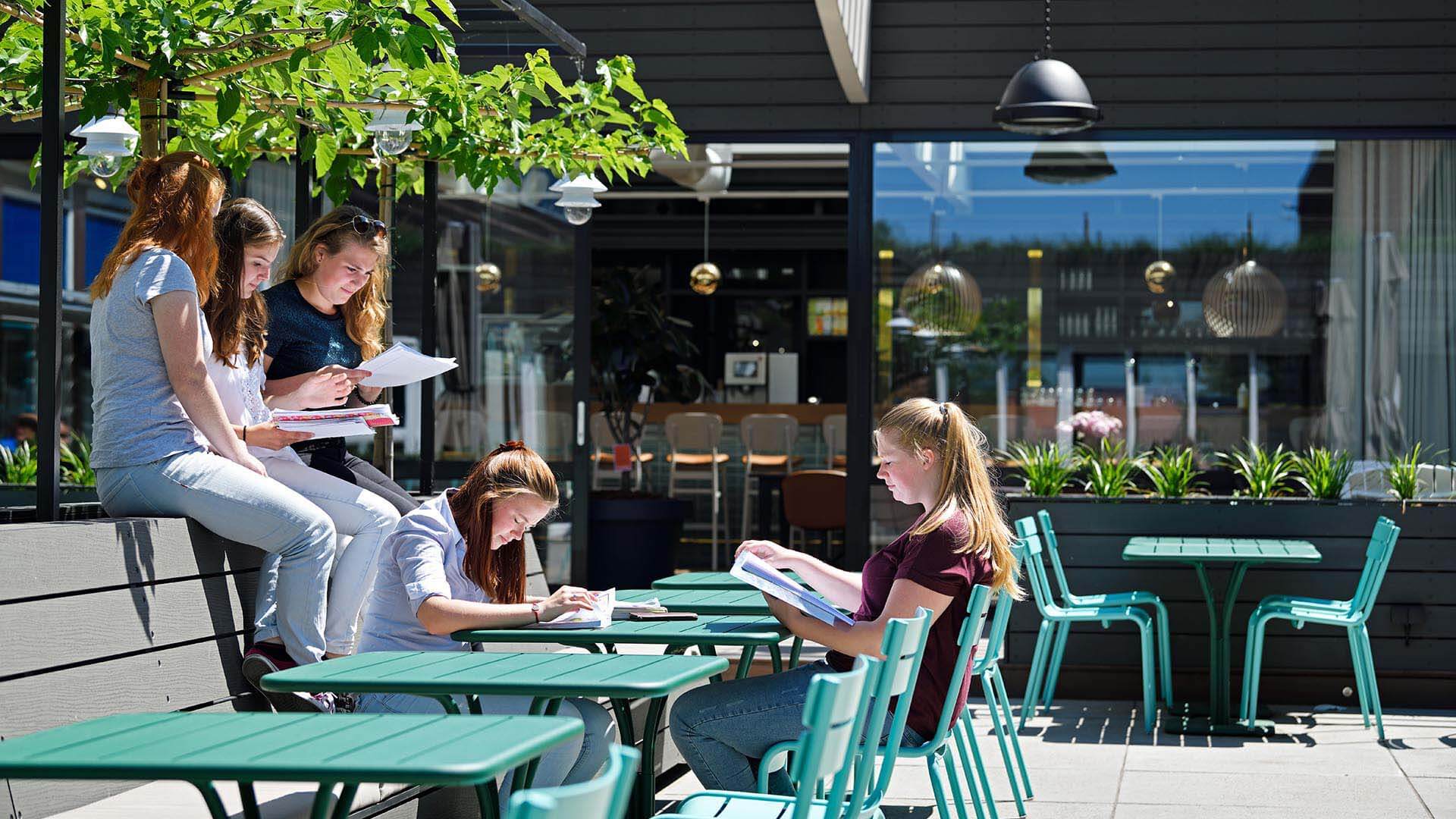 Hogeschool Zeeland, HZ cafe, terras, interieurontwerper breda, terras ontwerp, patioterras | Burobas